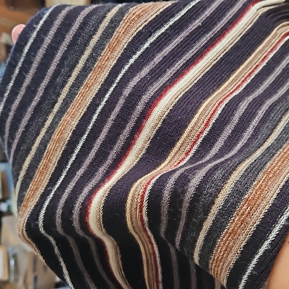 Men's wide Warm 100% Acrilic Multicolor striped fringe scarf - Picture 4 of 10